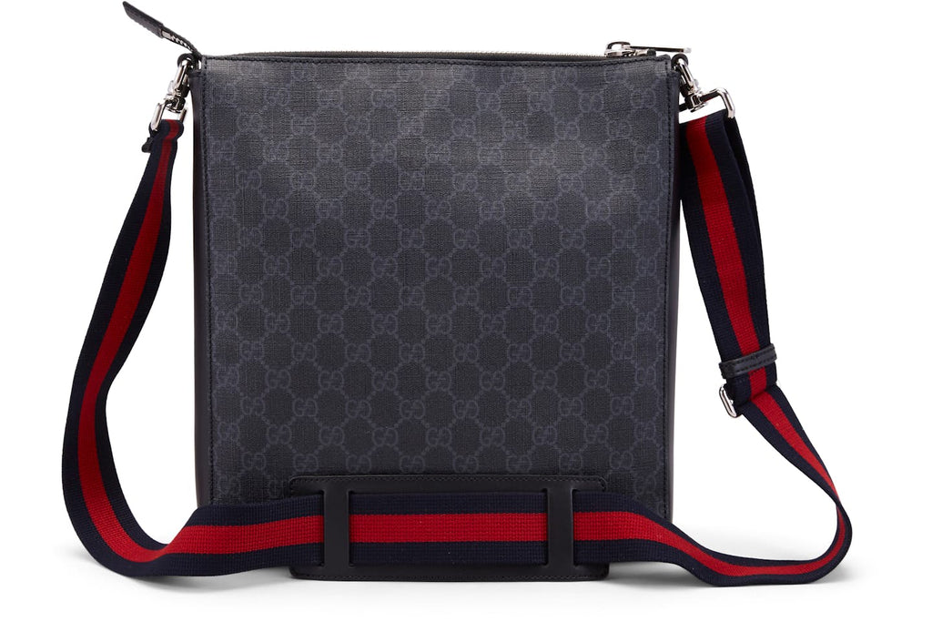 GUCCI X SUPREME GG MESSENGER BAG IN BLACK/GREY