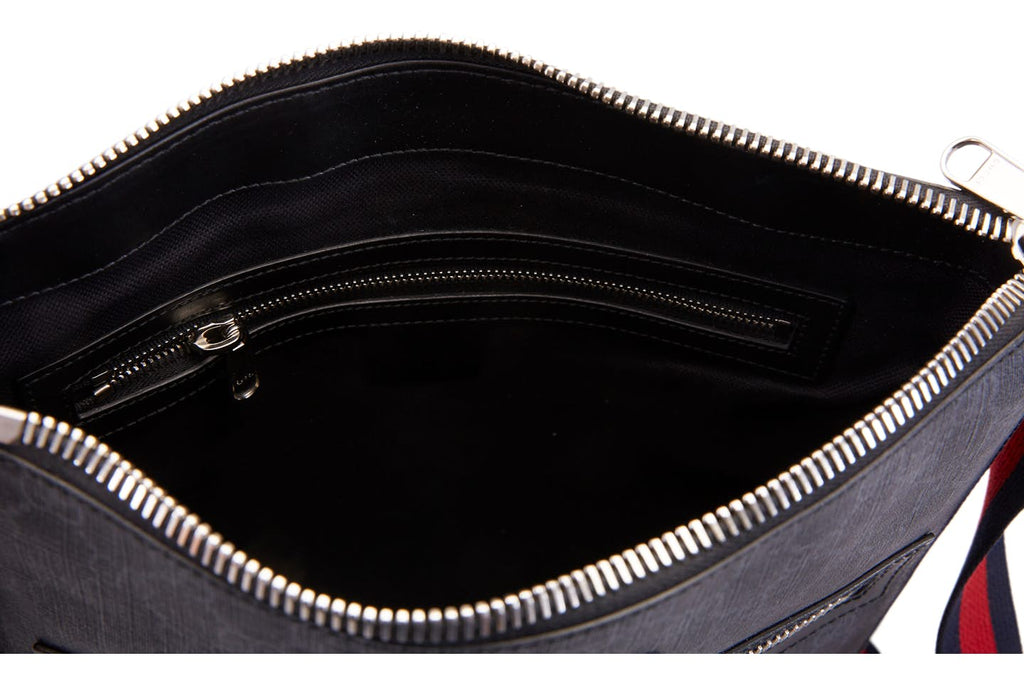 GUCCI X SUPREME GG MESSENGER BAG IN BLACK/GREY