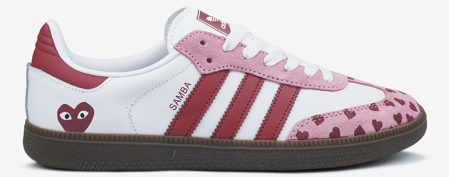 ADIDAS SAMBA X COMME DES GARÇONS PLAY IN WHITE PINK