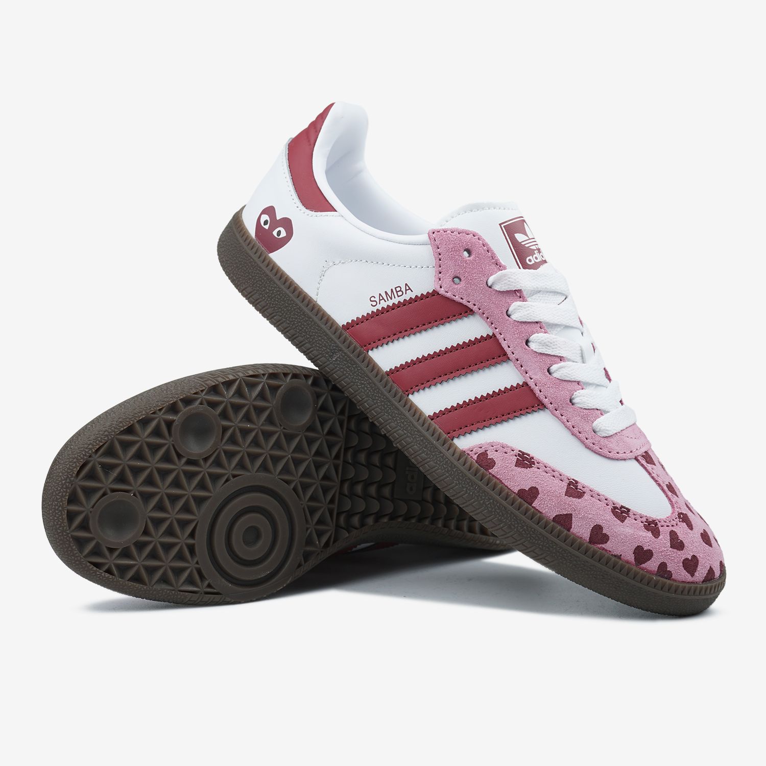 ADIDAS SAMBA X COMME DES GARÇONS PLAY IN WHITE PINK