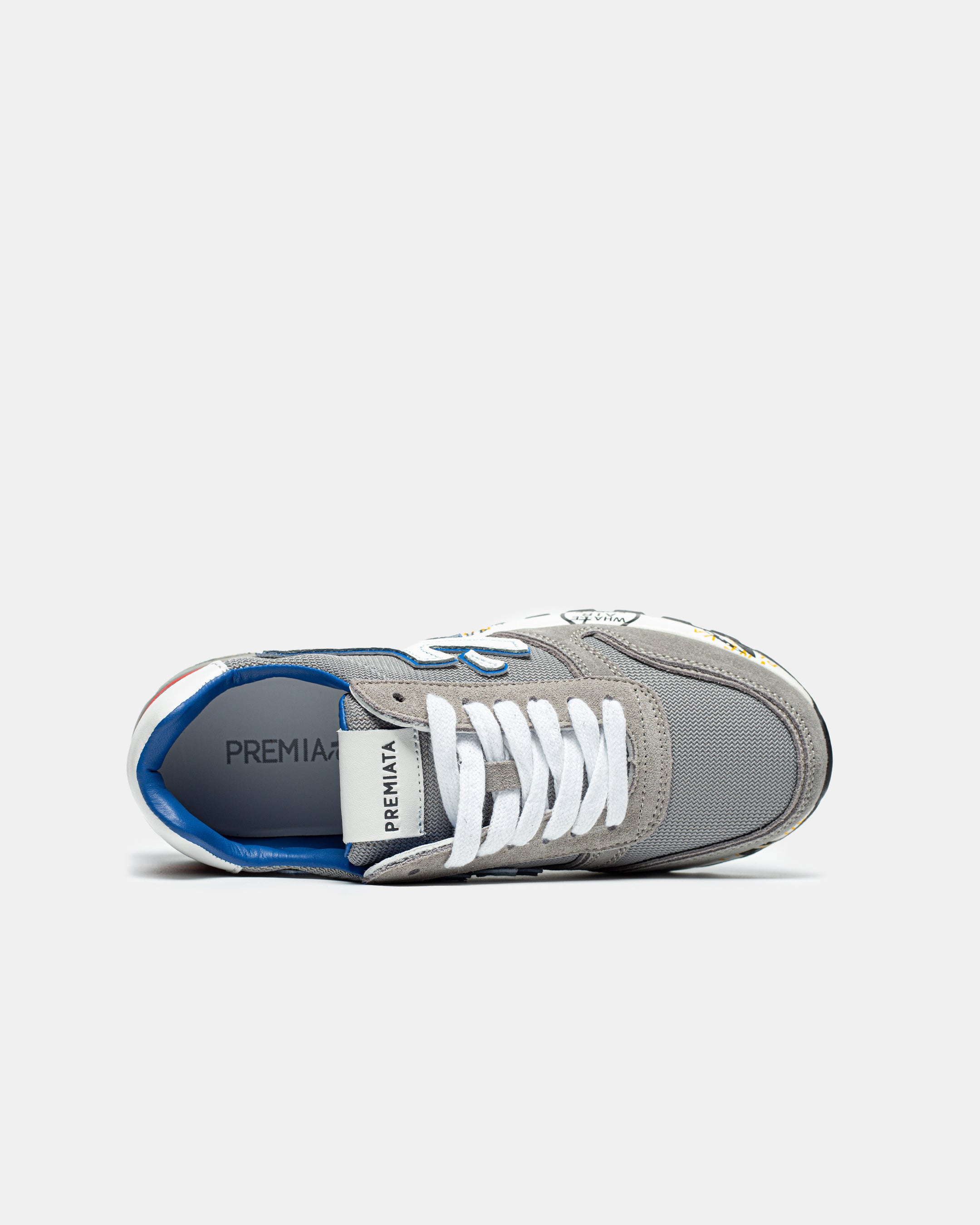PREMIATA MICK SNEAKER IN GREY/BLUE/RED