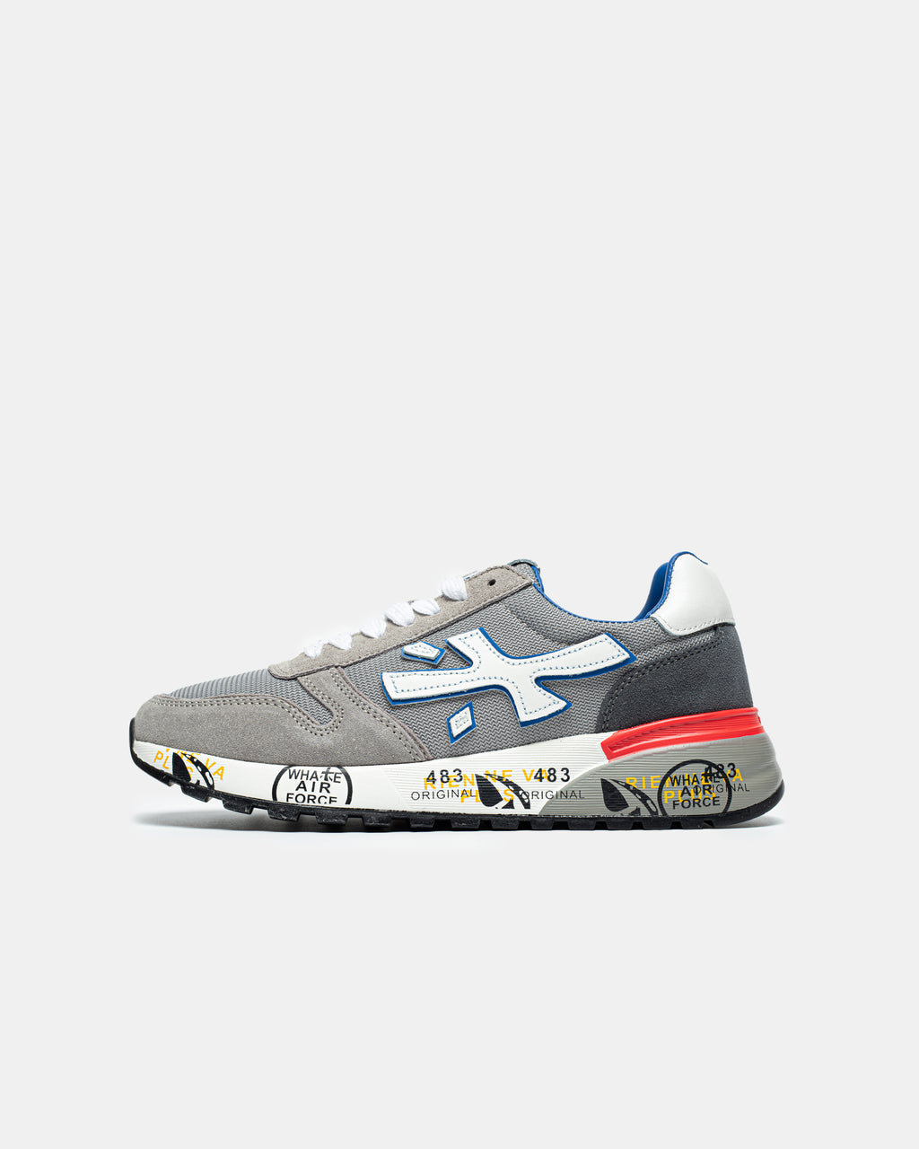 PREMIATA MICK SNEAKER IN GREY/BLUE/RED