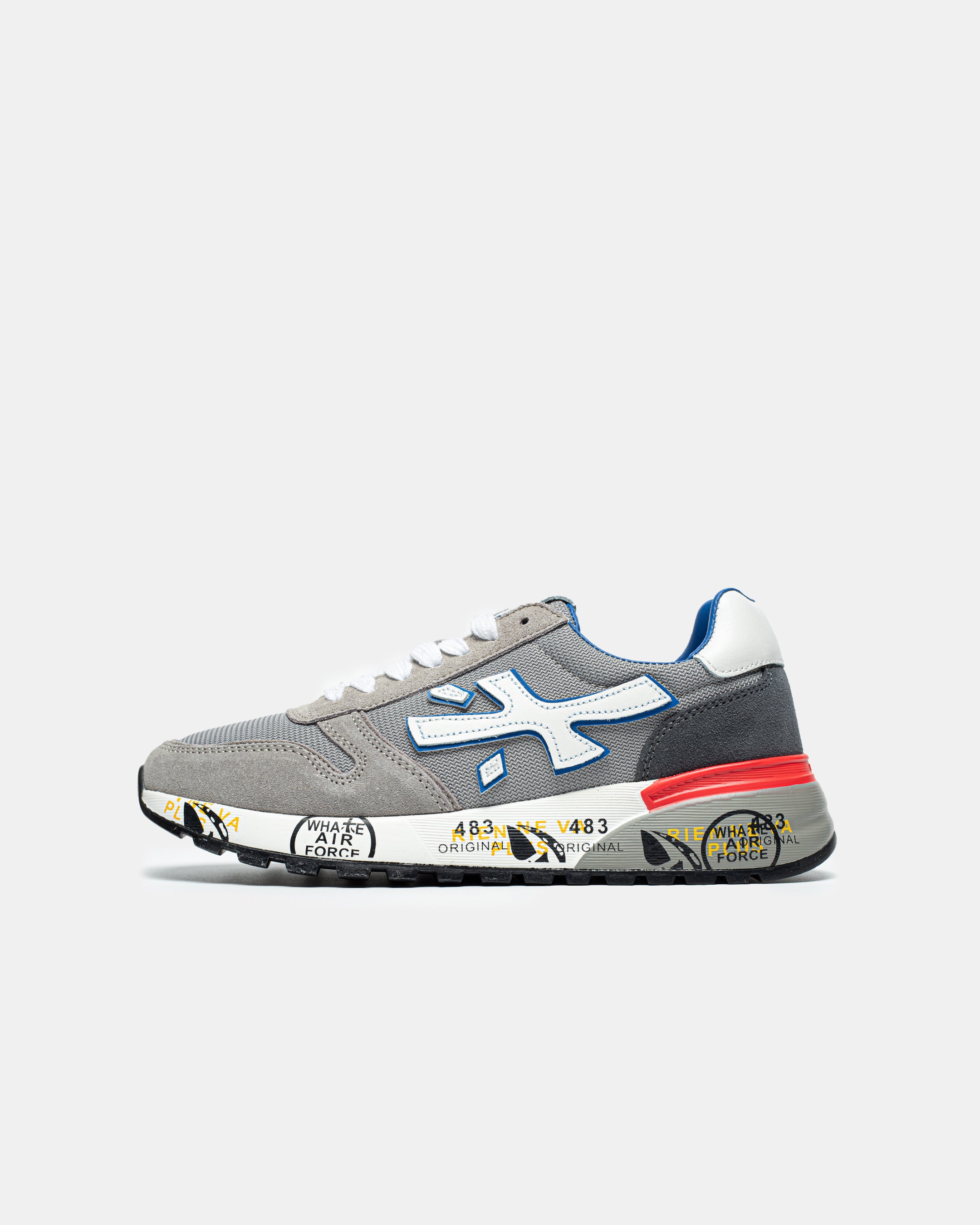 PREMIATA MICK SNEAKER IN GREY/BLUE/RED