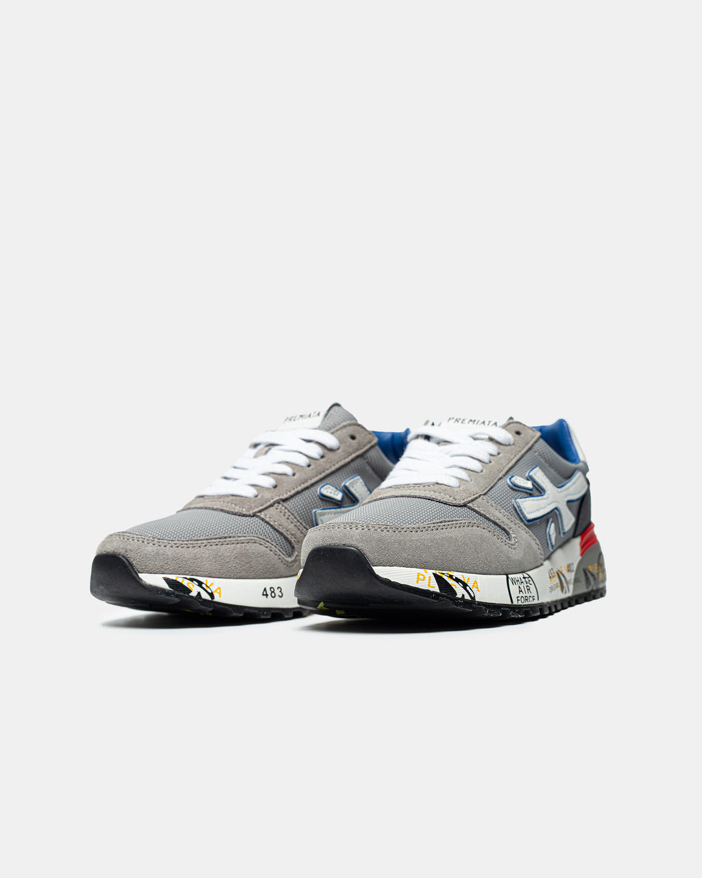 PREMIATA MICK SNEAKER IN GREY/BLUE/RED