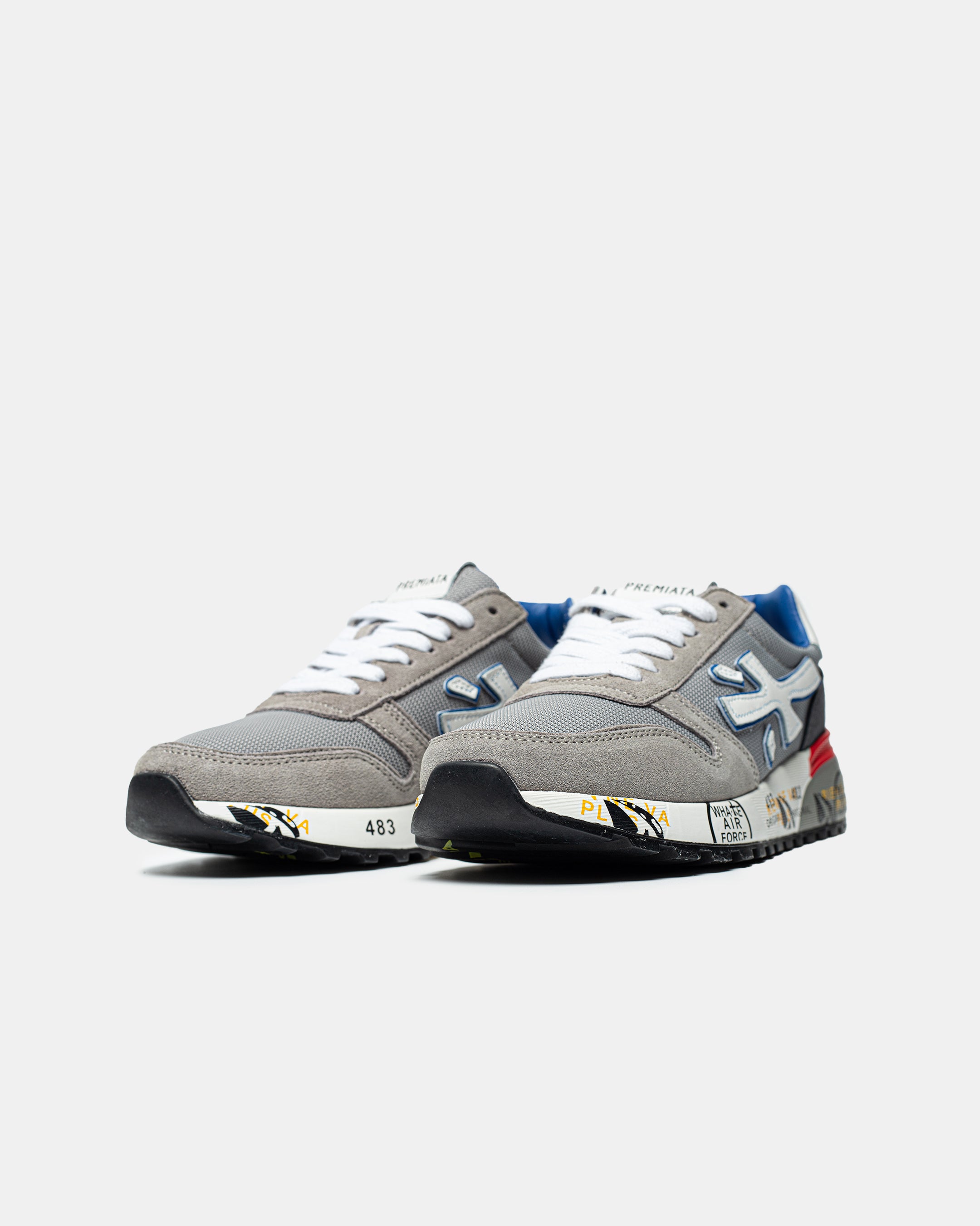 PREMIATA MICK SNEAKER IN GREY/BLUE/RED