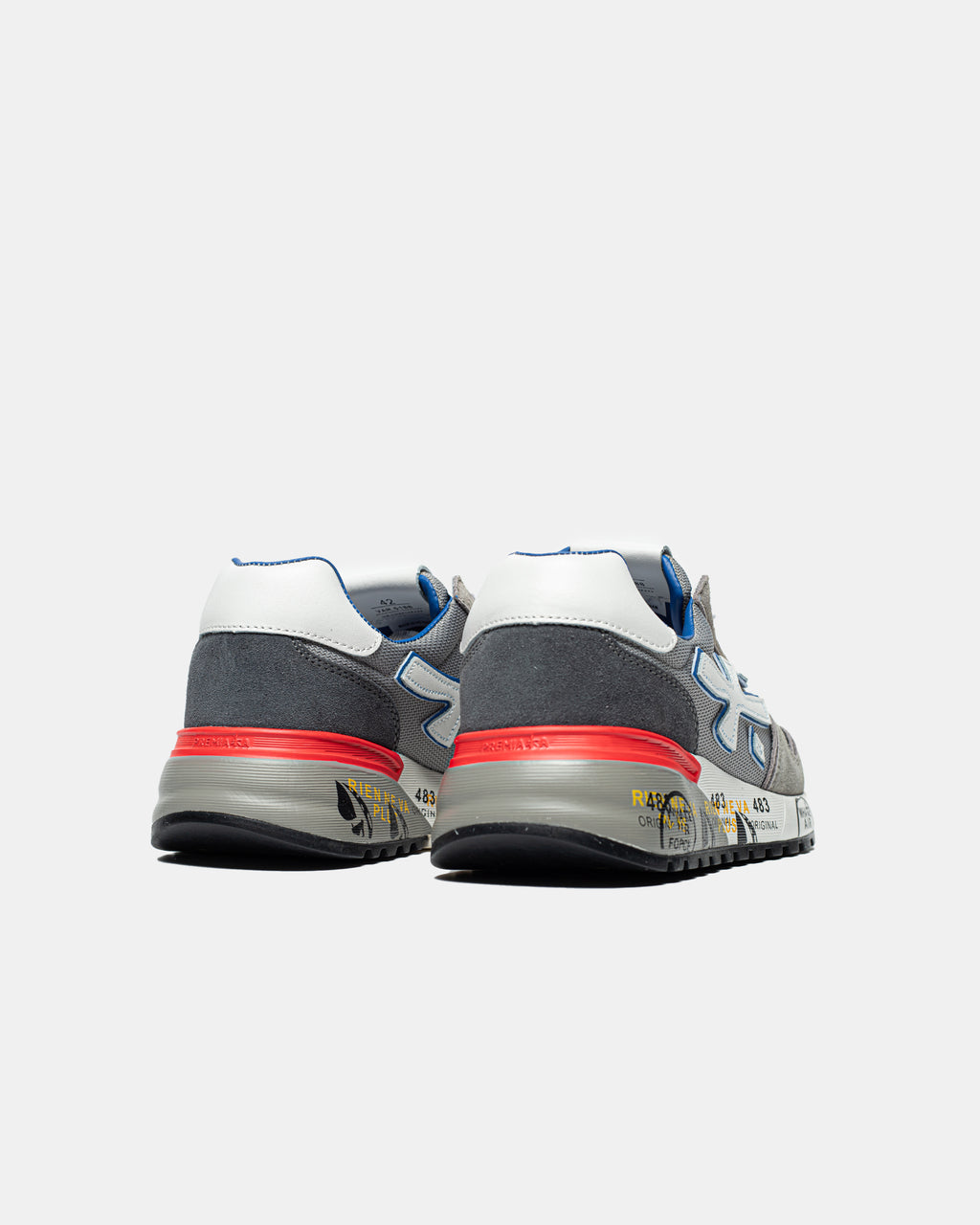 PREMIATA MICK SNEAKER IN GREY/BLUE/RED