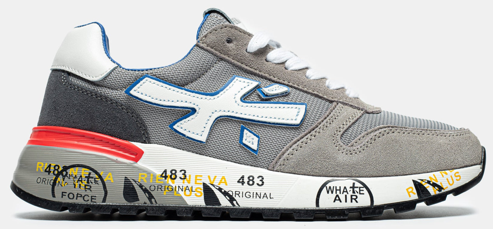 PREMIATA MICK SNEAKER IN GREY/BLUE/RED