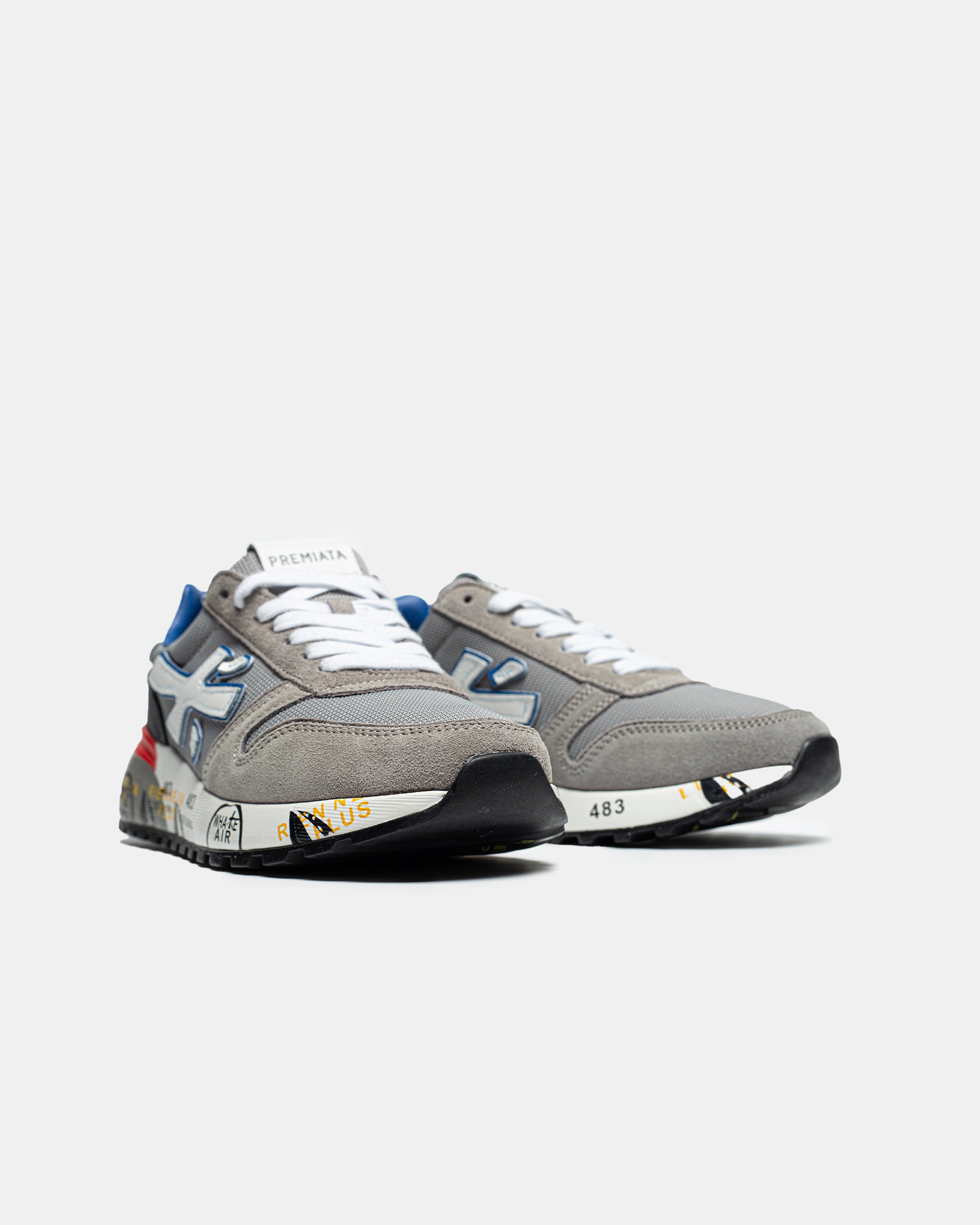PREMIATA MICK SNEAKER IN GREY/BLUE/RED