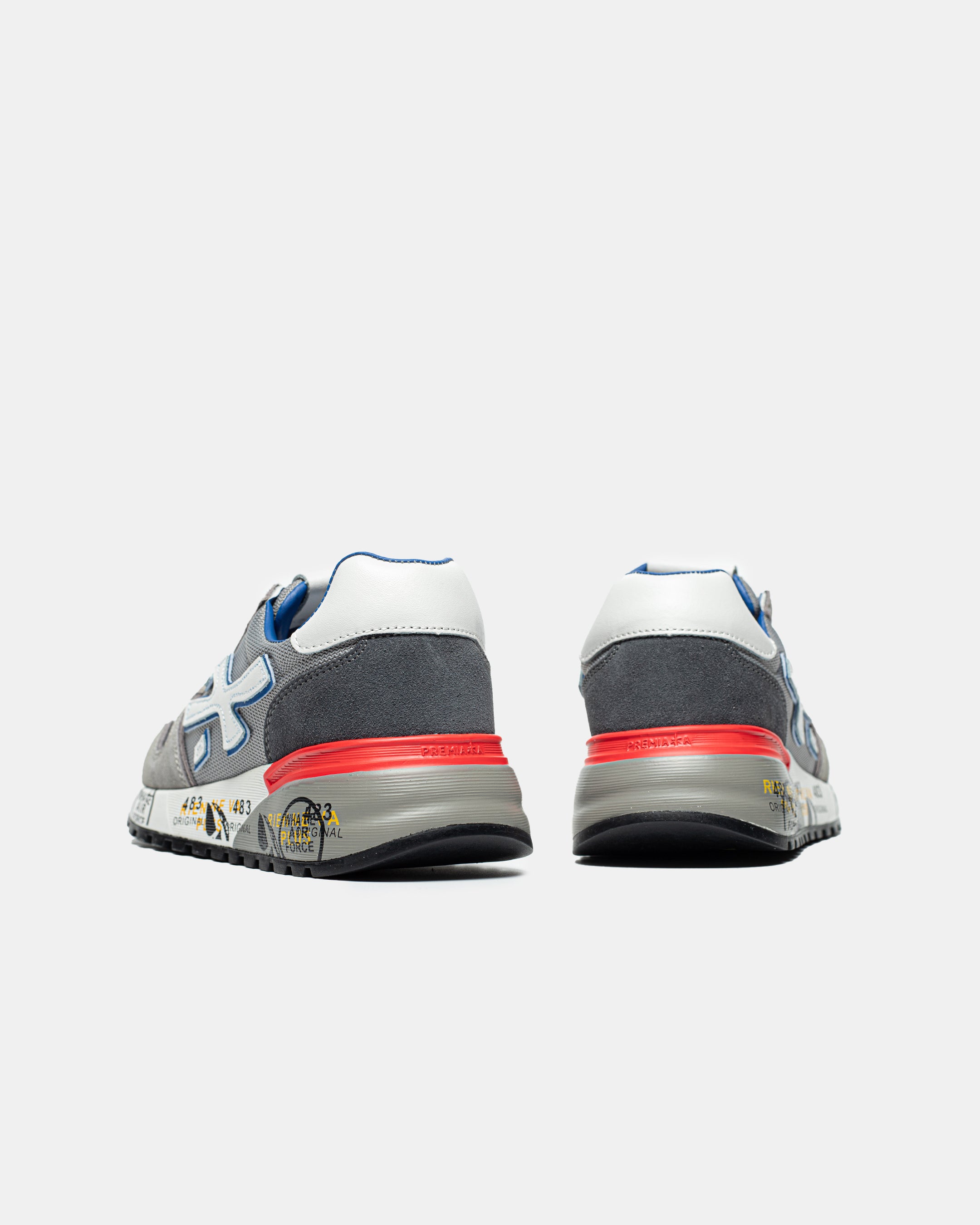 PREMIATA MICK SNEAKER IN GREY/BLUE/RED