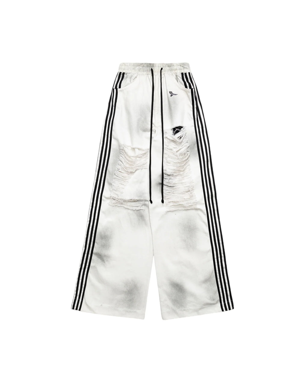 YORI SPORT DIRTY WASH LOGO 5-STRIPE DENIM IN "DIRTY" WASH