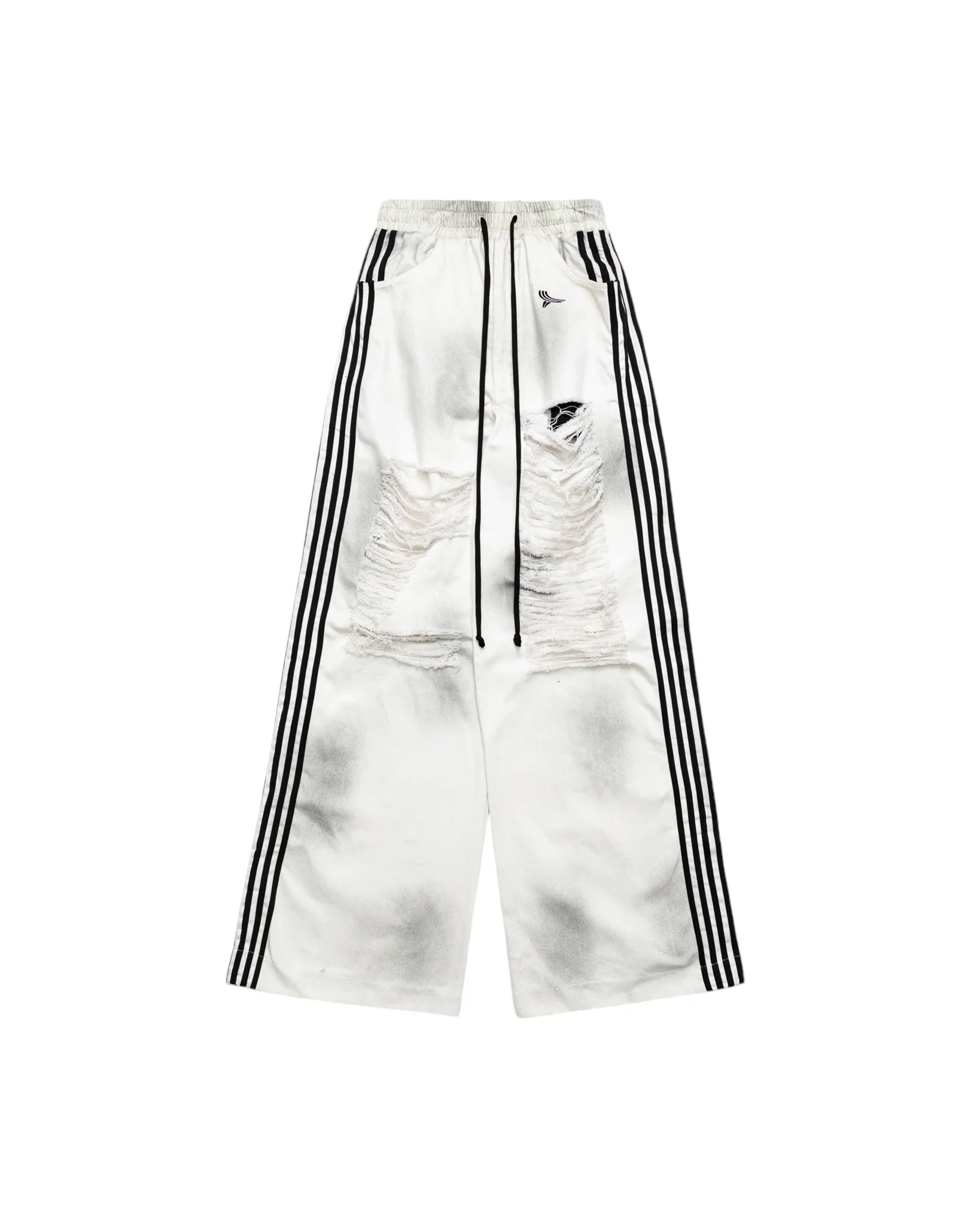 YORI SPORT DIRTY WASH LOGO 5-STRIPE DENIM IN "DIRTY" WASH