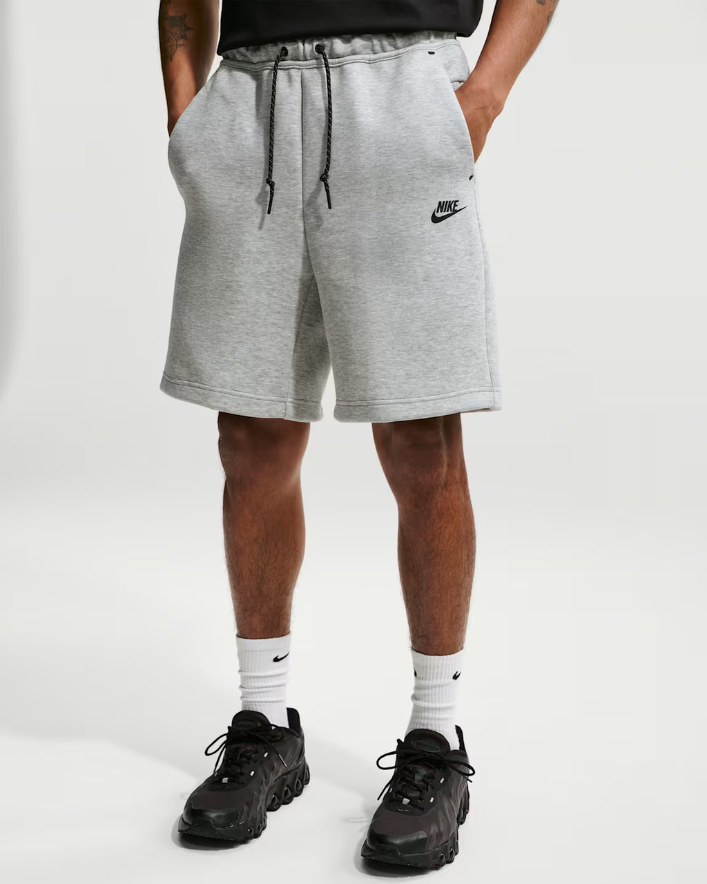 NIKE SPORTSWEAR TECH FLEECE SHORTS 'DARK GREY HEATHER/BLACK'