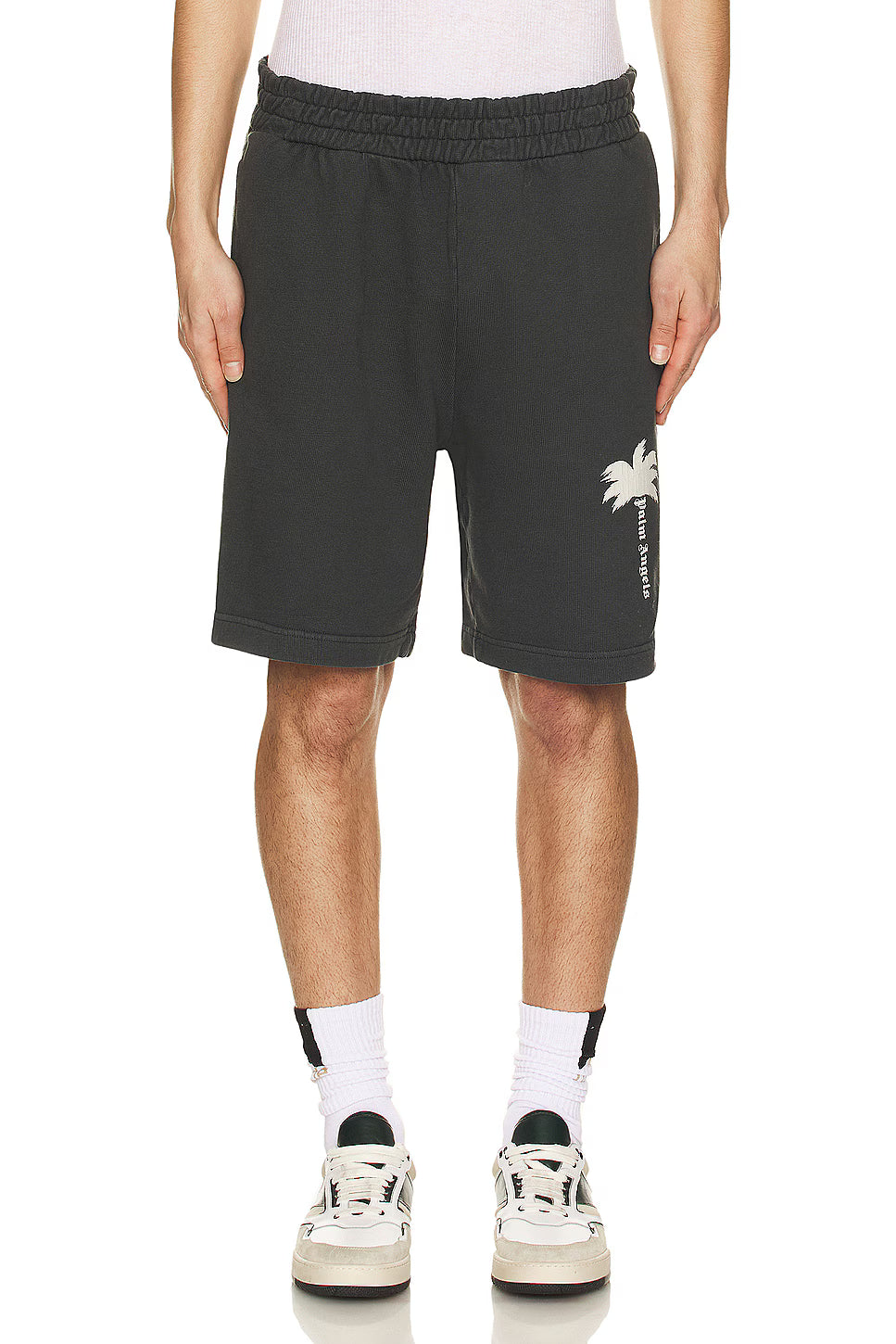PALM ANGELS SWEATSHORT THE PALM IN DARK GREY