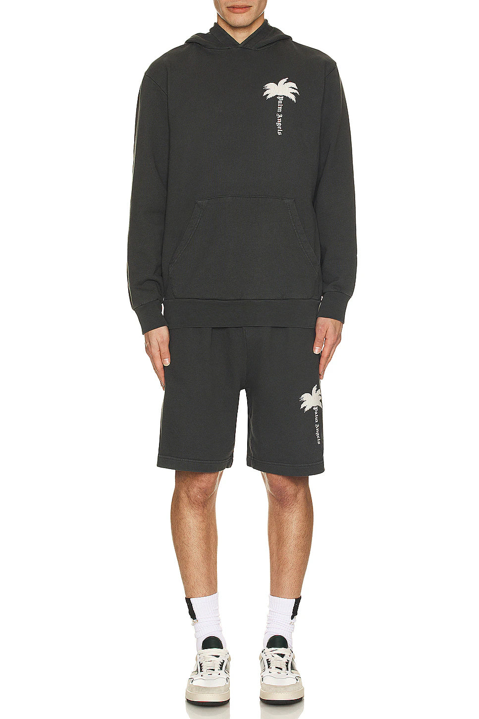 PALM ANGELS SWEATSHORT THE PALM IN DARK GREY