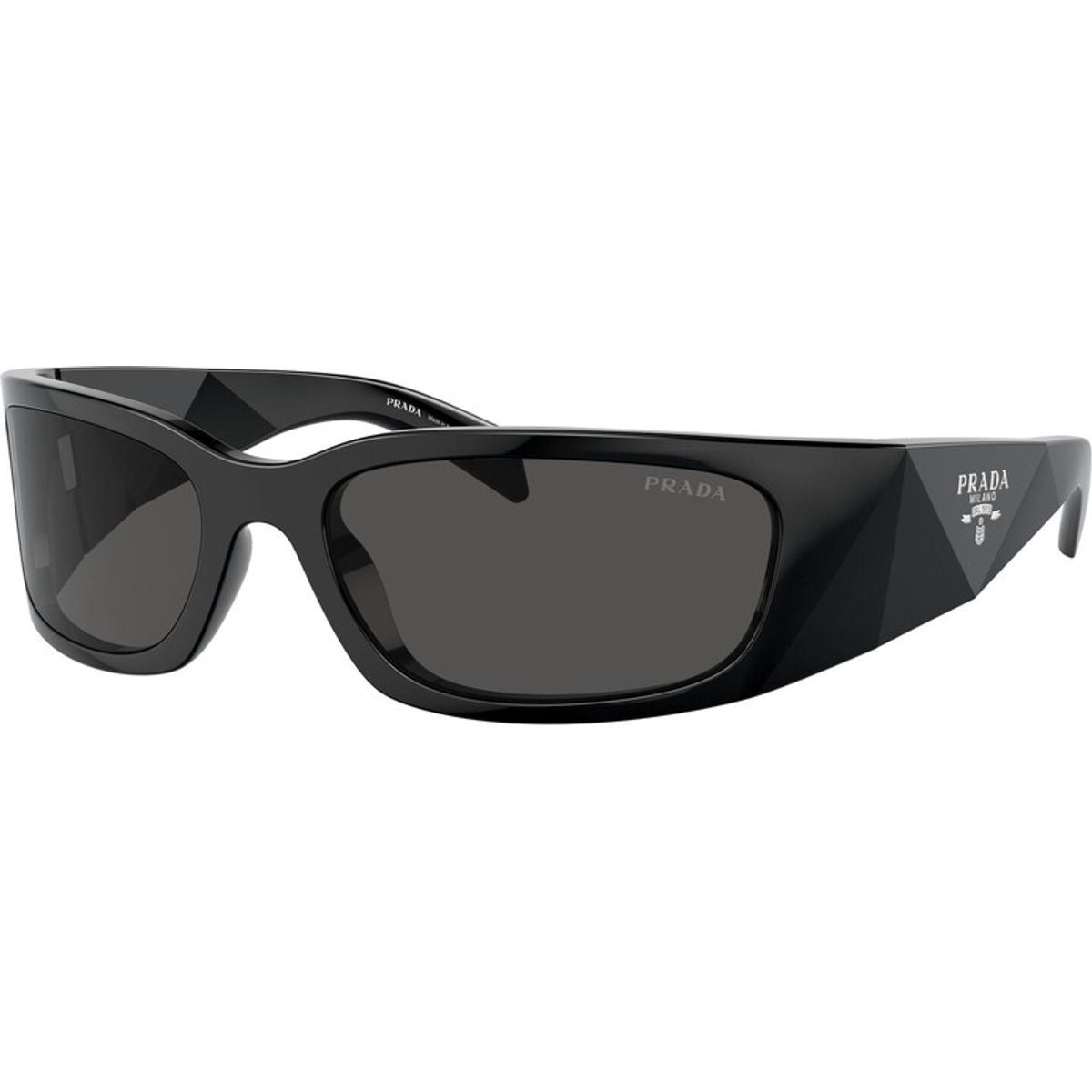 PRADA PRA14S SUNGLASSES IN BLACK/DARK GREY LENSES