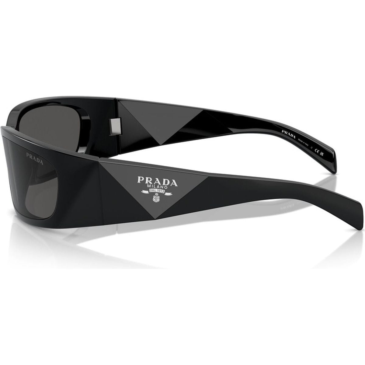 PRADA PRA14S SUNGLASSES IN BLACK/DARK GREY LENSES