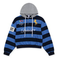 PROTOCOL INDEX FW 25 STRIPE POLO HOODIE IN BLUE