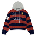 PROTOCOL INDEX FW 25 STRIPE POLO HOODIE IN RED