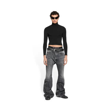 BALENCIAGA GREY FW22 RUNWAY "THE LOST TAPE" FLARED JEANS