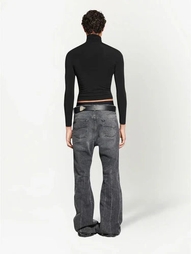 BALENCIAGA GREY FW22 RUNWAY "THE LOST TAPE" FLARED JEANS