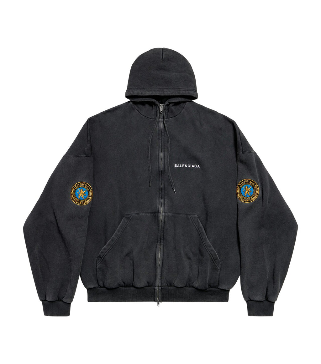 BALENCIAGA COTTON UNIFORM PATCH HOODIE