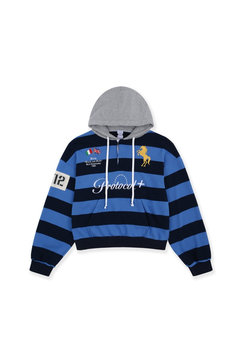 PROTOCOL INDEX STRIPE POLO HOODIE