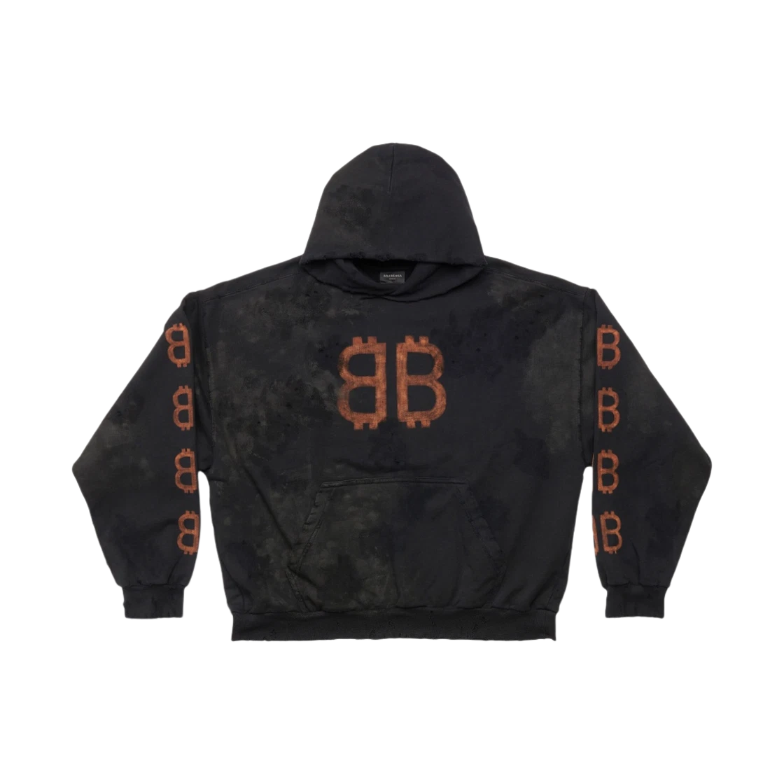 BALENCIAGA CRYPTO HOODIE MEDIUM FIT BLACK FADED