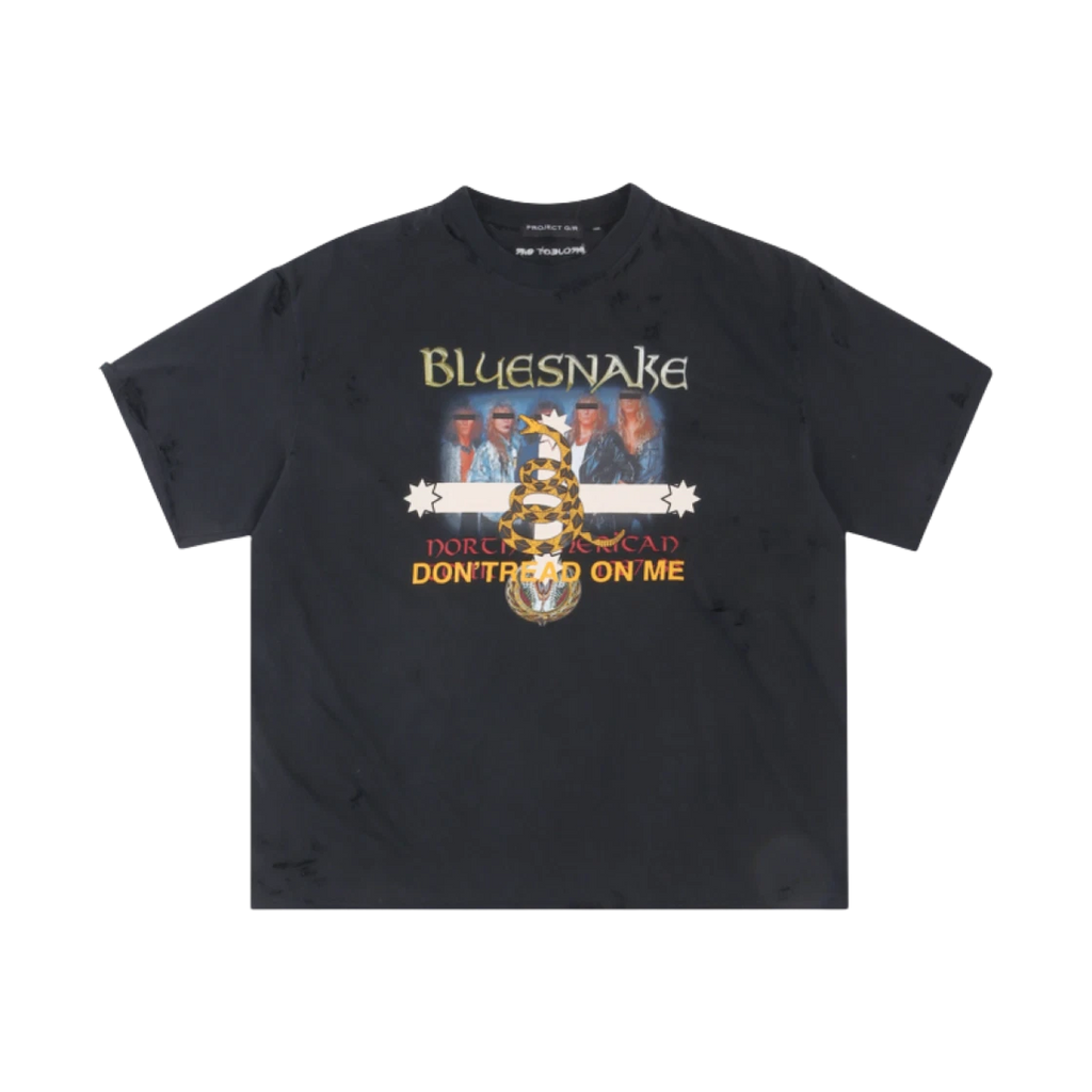 PROJECT G/R BLUESNAKE WASHED T-SHIRT BLACK