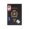 BALENCIAGA PASSPORT HOLDER IN BLACK MULTICOLOR