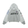 PROTOCOL INDEX RECONSTRUCTED ZIP HOODIE MELANGE GREY