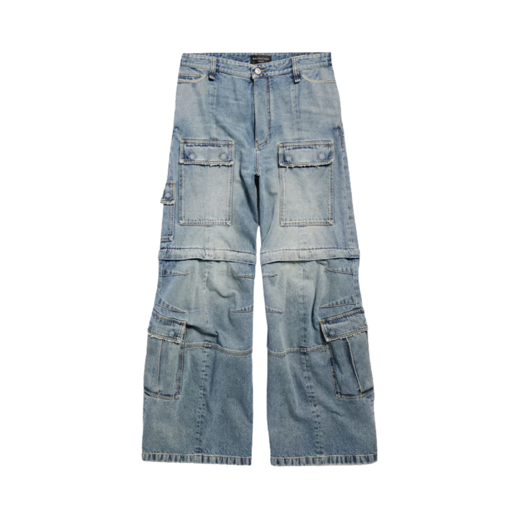 BALENCIAGA FLARED CARGO PANTS BLUE