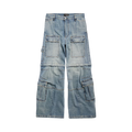 BALENCIAGA FLARED CARGO PANTS BLUE