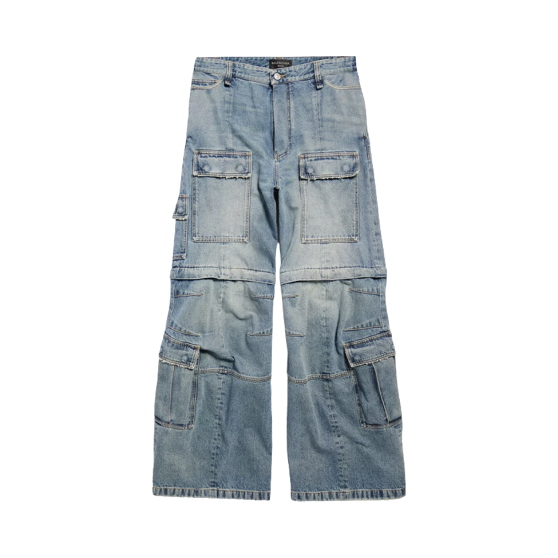 BALENCIAGA FLARED CARGO PANTS BLUE