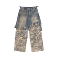 PROJECT G/R LAYERED CARGO DENIM PANTS BLUE CAMO