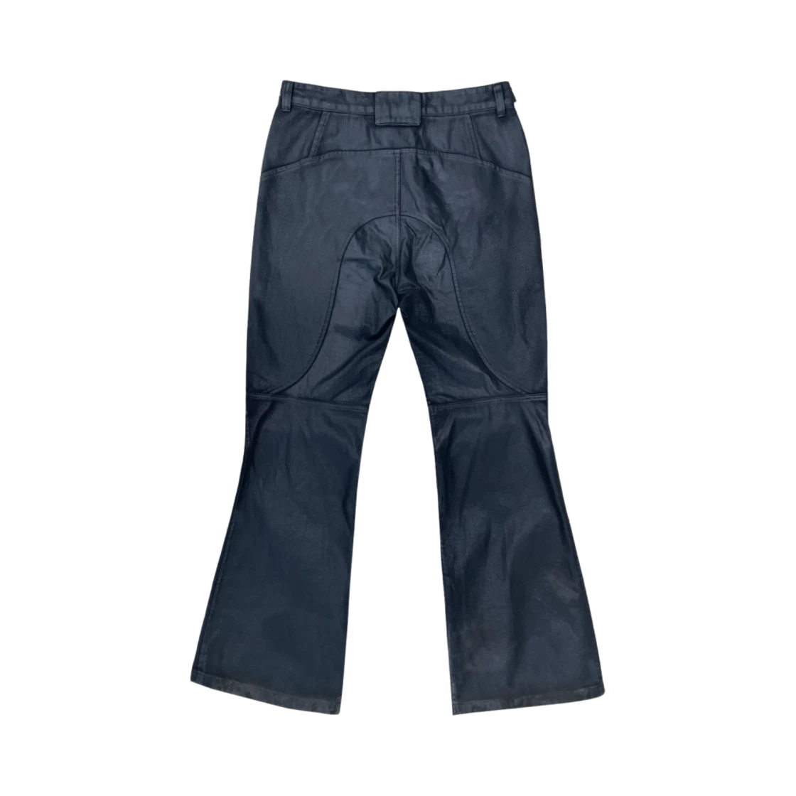 PROJECT G/R COATED BIKER ARMOURED FLARE PANTS BLACK