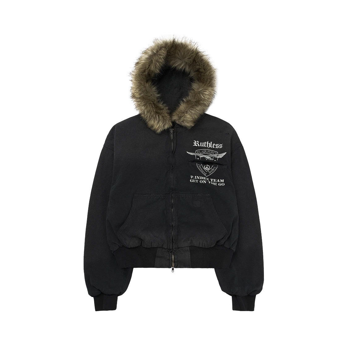 PROTOCOL INDEX DETACHABLE FUR HOODED WORK JACKET