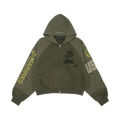 PROJECT G/R RECONSTRUCTED FOLDED ZIP HOODIE KHAKI