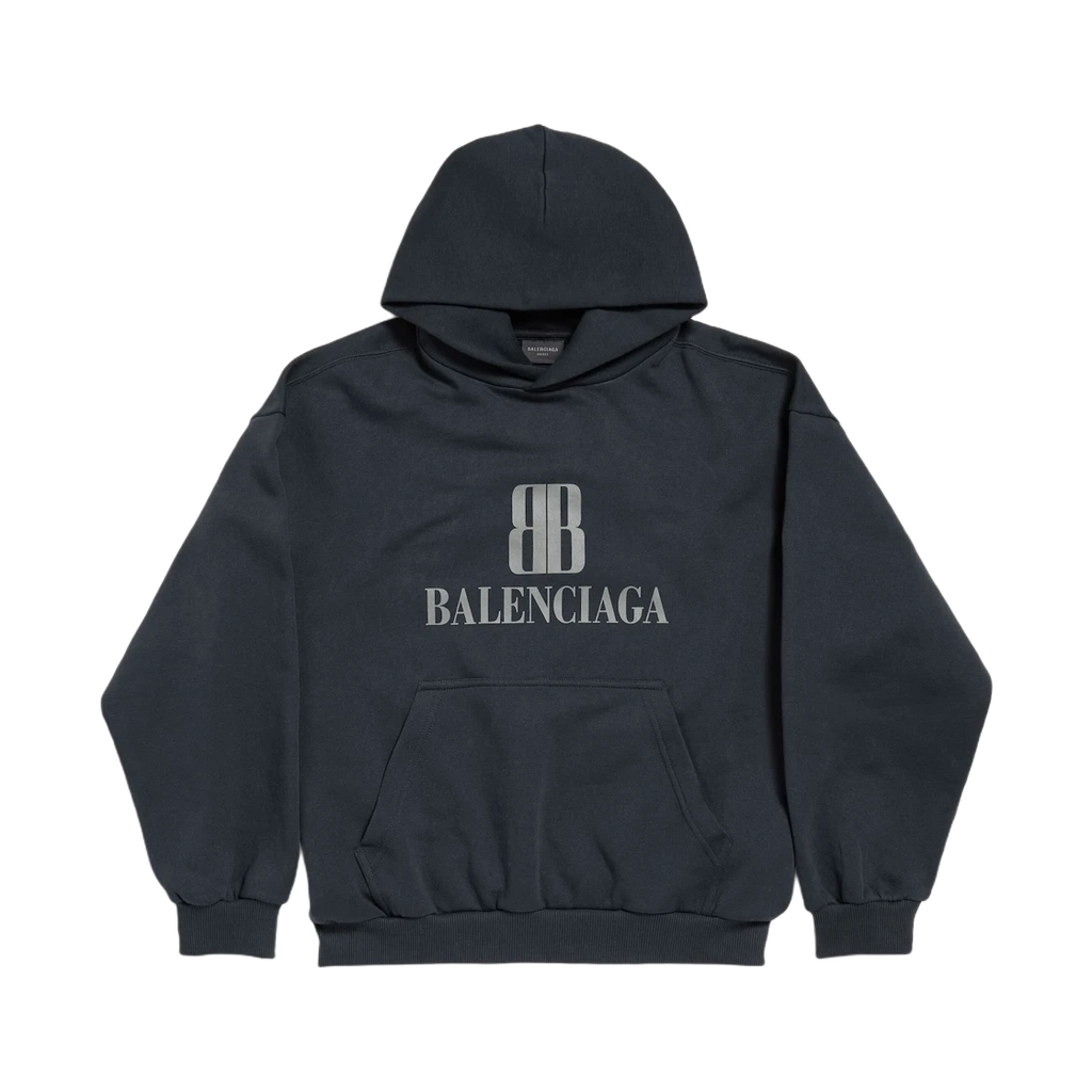 BALENCIAGA NANO BB HOODIE MEDIUM FIT BLACK FADED