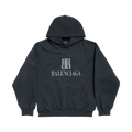 BALENCIAGA NANO BB HOODIE MEDIUM FIT BLACK FADED