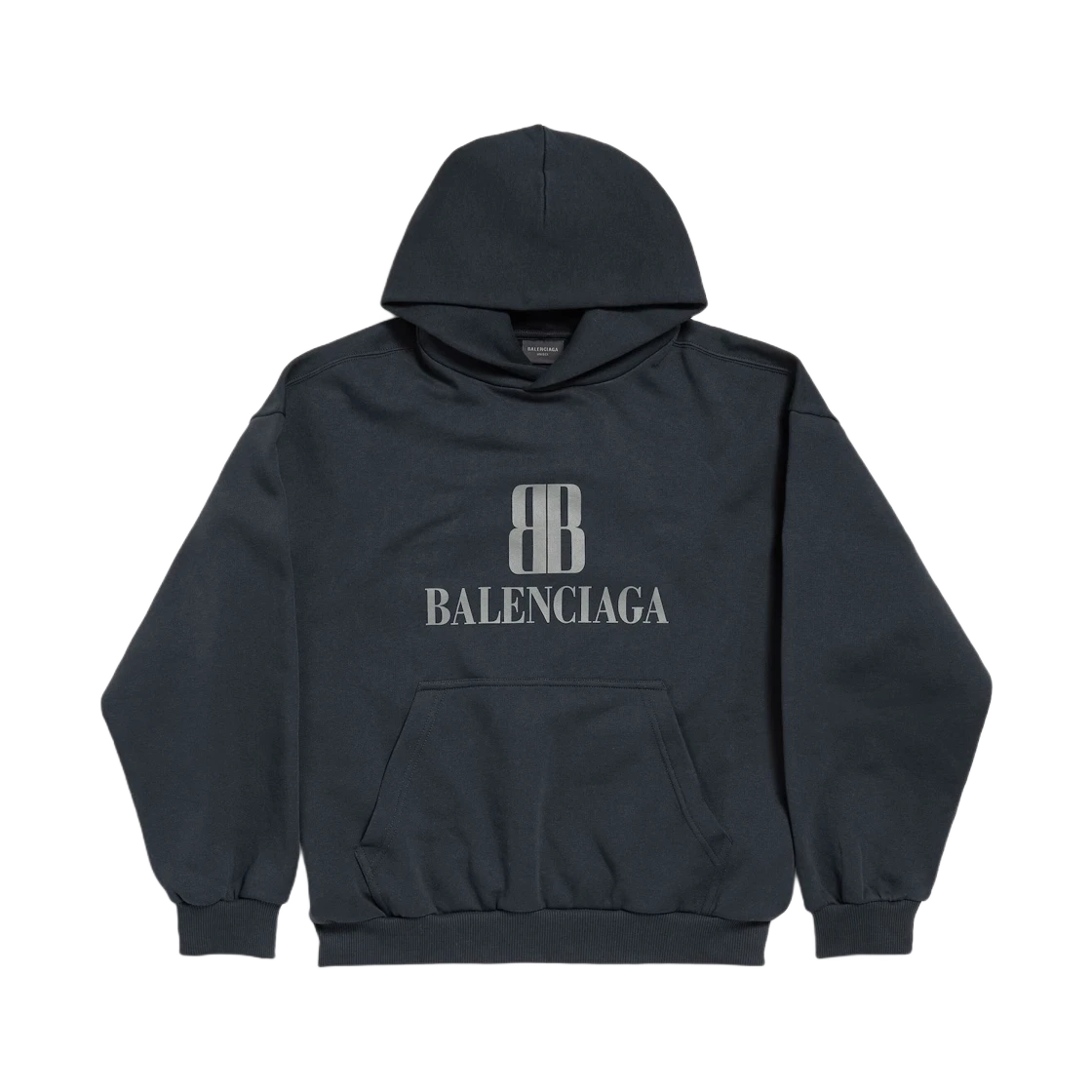 BALENCIAGA NANO BB HOODIE MEDIUM FIT BLACK FADED