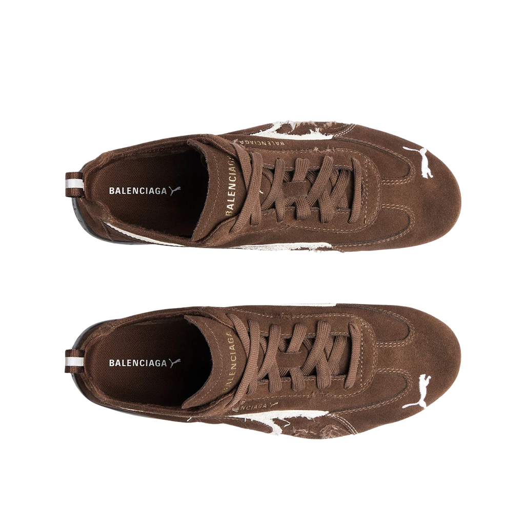BALENCIAGA X PUMA SPEEDCAT SUEDE BROWN WHITE