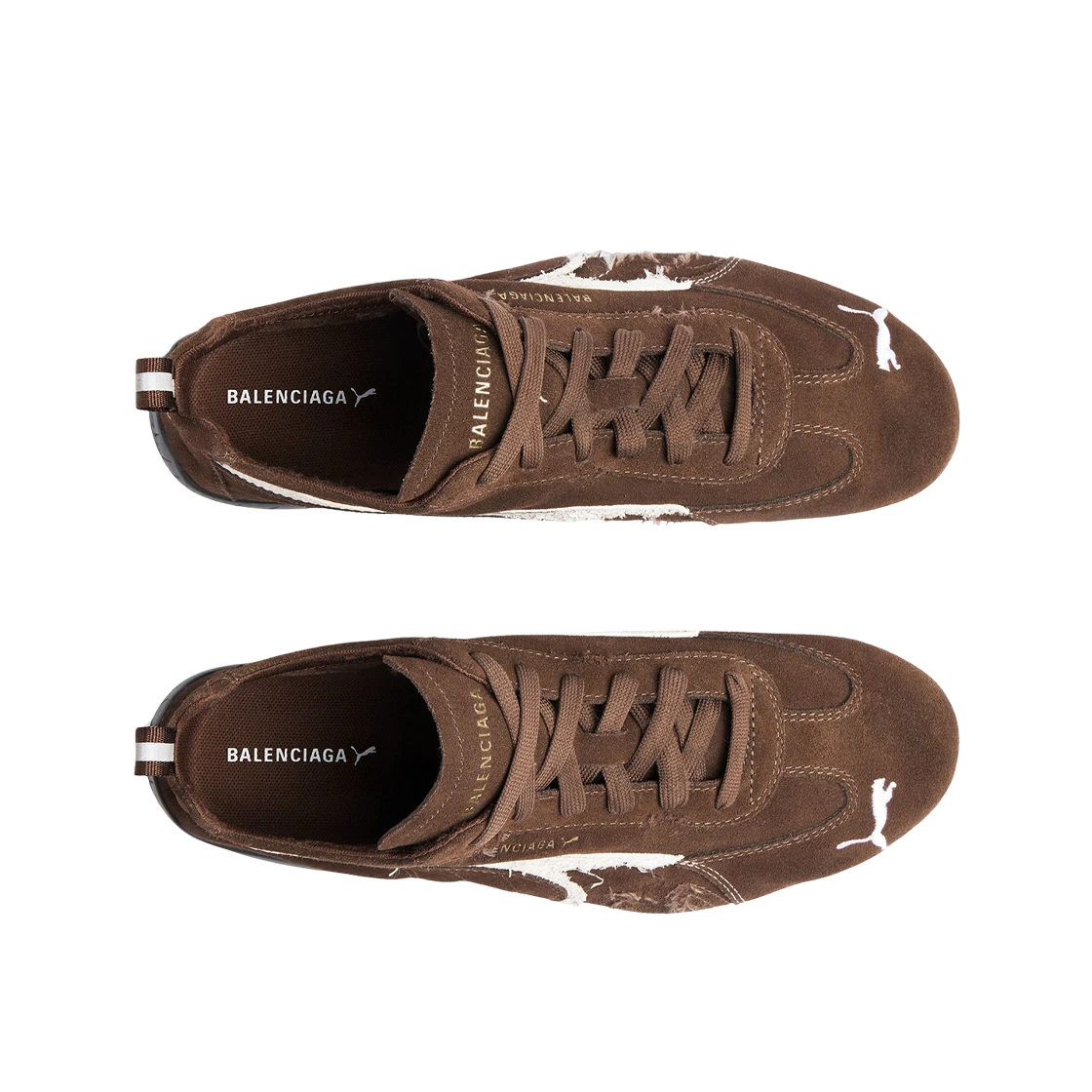 BALENCIAGA X PUMA SPEEDCAT SUEDE BROWN WHITE