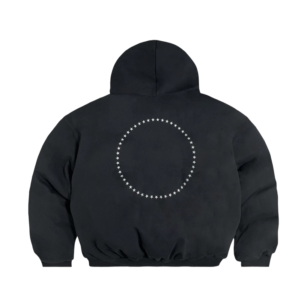 PROJECT G/R REVERSIBLE HOODED PUFFER JACKET BLACK