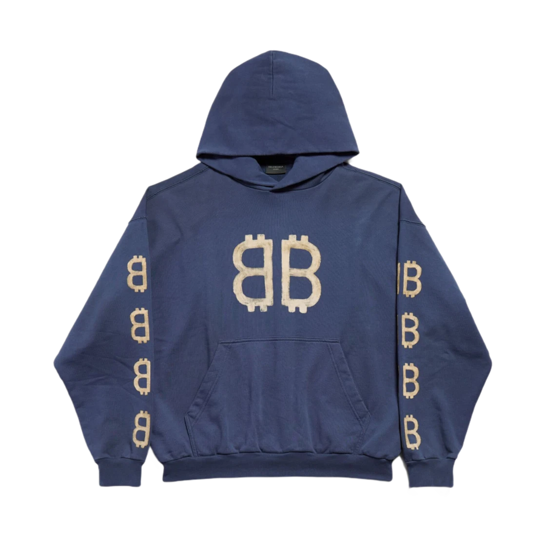 BALENCIAGA CRYPTO HOODIE MEDIUM FIT BLUE
