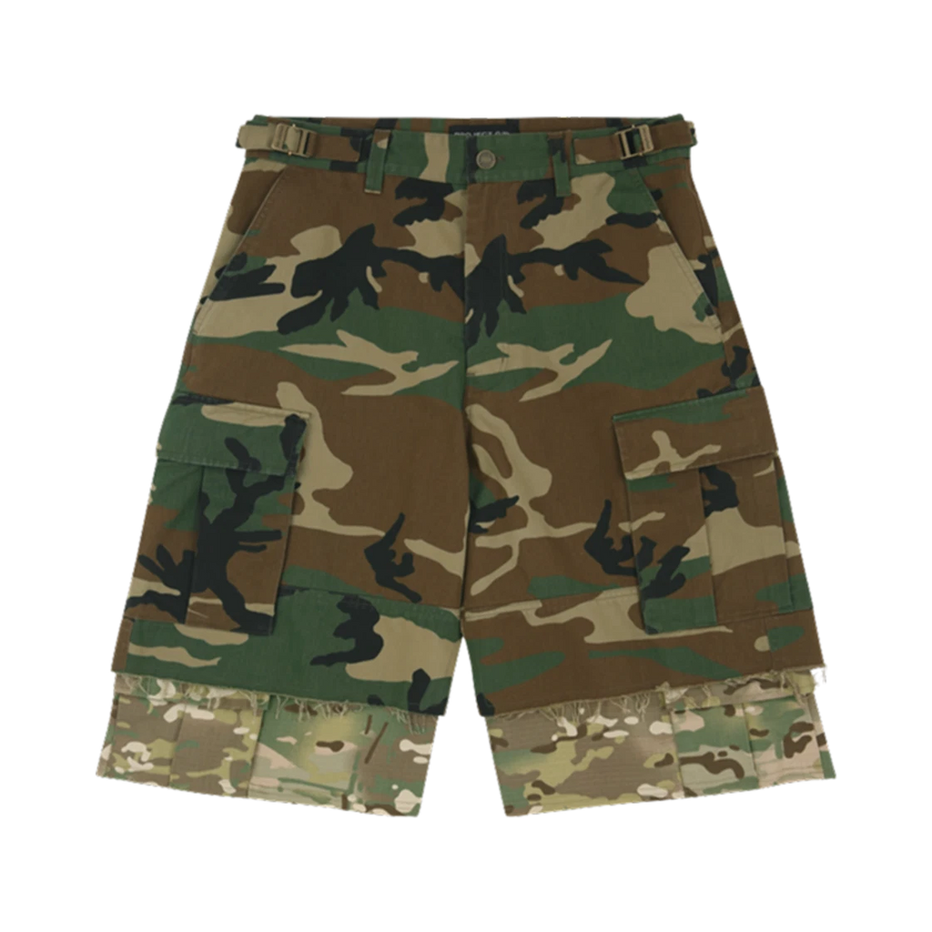 PROJECT G/R LAYERED SKIRT CARGO SHORTS CAMO