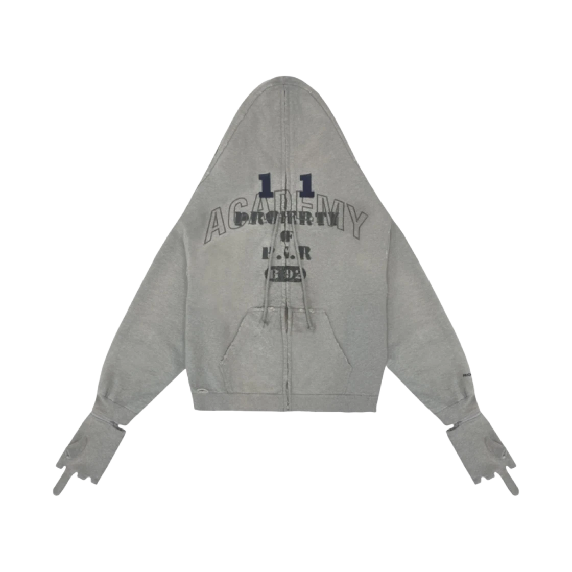 PROJECT G/R ZYGON ZIP HOODIE MELANGE GREY