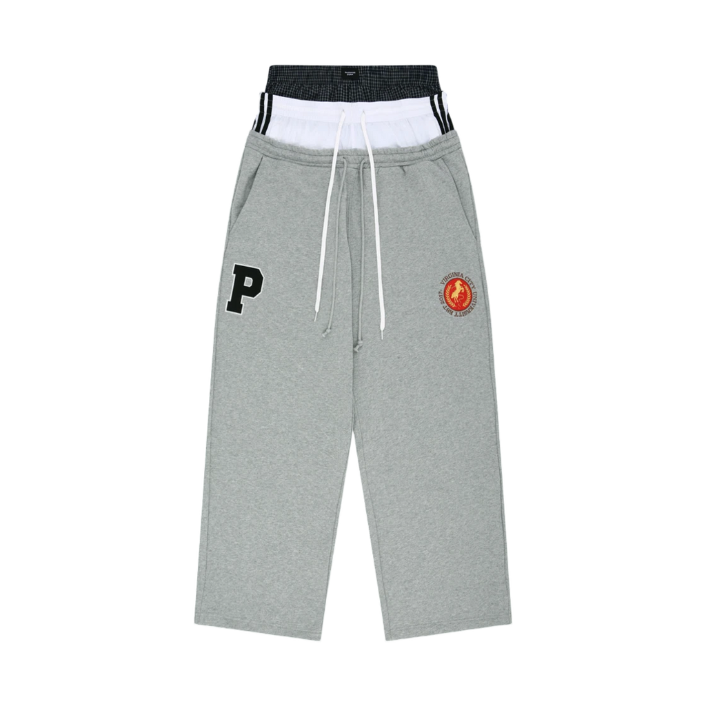 PROTOCOL INDEX X VANDY THE PINK 3 LAYERED SWEATPANTS MELANGE GREY