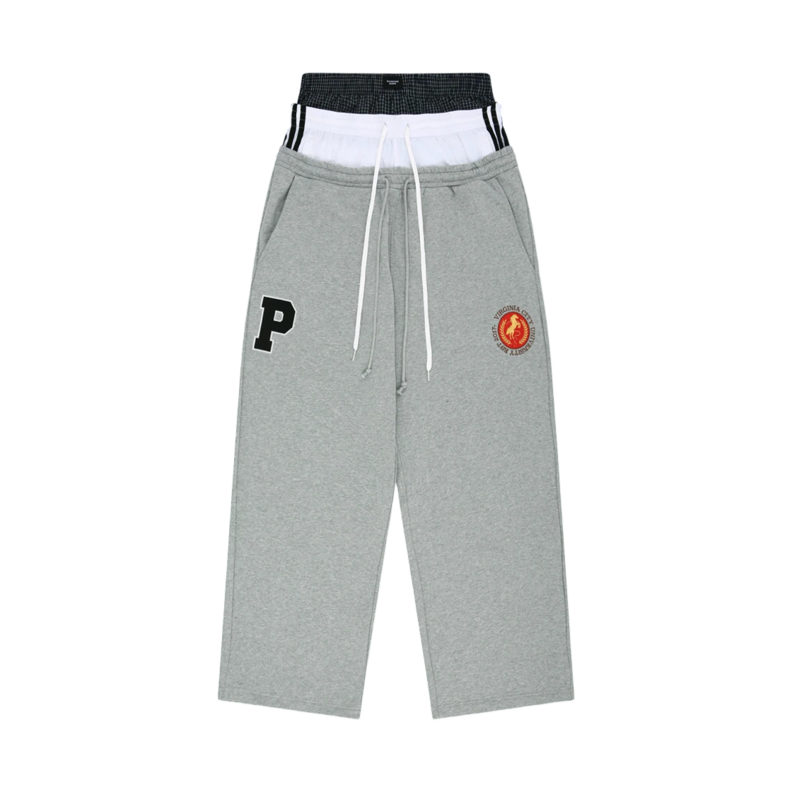 PROTOCOL INDEX X VANDY THE PINK 3 LAYERED SWEATPANTS MELANGE GREY