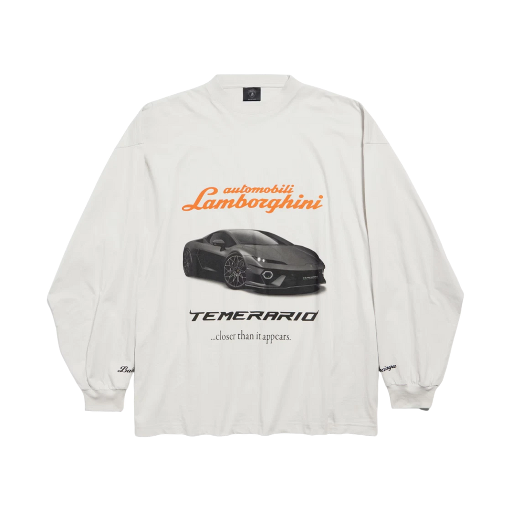 BALENCIAGA X AUTOMOBILI LAMBORGHINI OVERSIZED T-SHIRT DIRTY WHITE