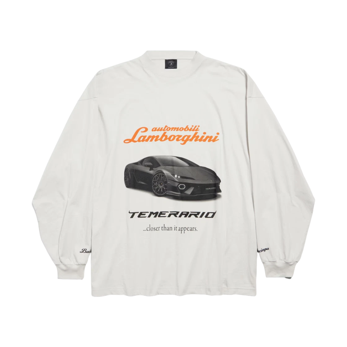 BALENCIAGA X AUTOMOBILI LAMBORGHINI OVERSIZED T-SHIRT DIRTY WHITE